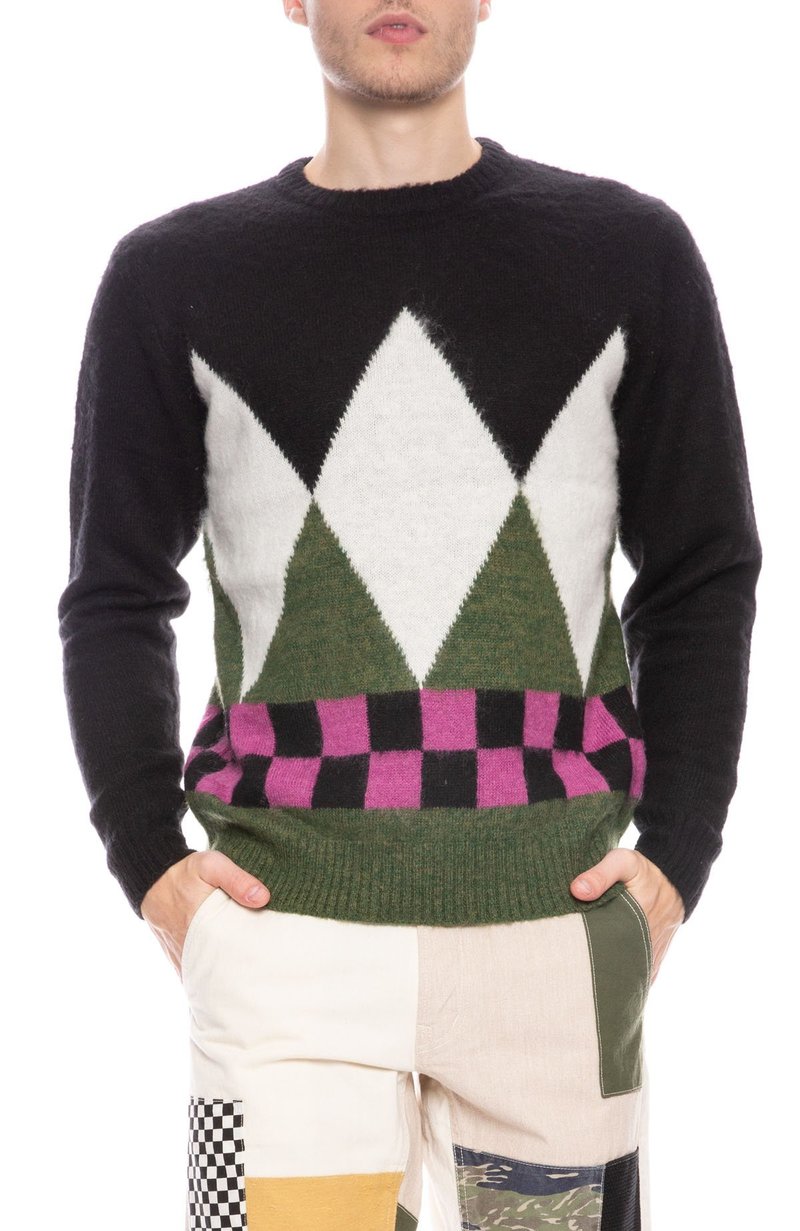 MOHAIR” STUSSY DIAMOND CHECK SWEATER XL MOHAIR” STUSSY DIAMOND CHECK SWEATER XL