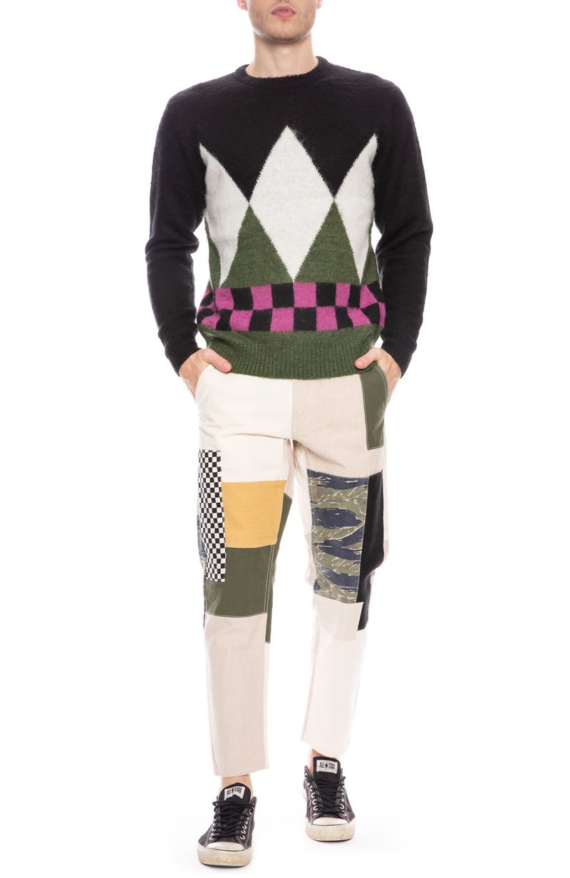 MOHAIR” STUSSY DIAMOND CHECK SWEATER XL MOHAIR” STUSSY DIAMOND CHECK SWEATER XL