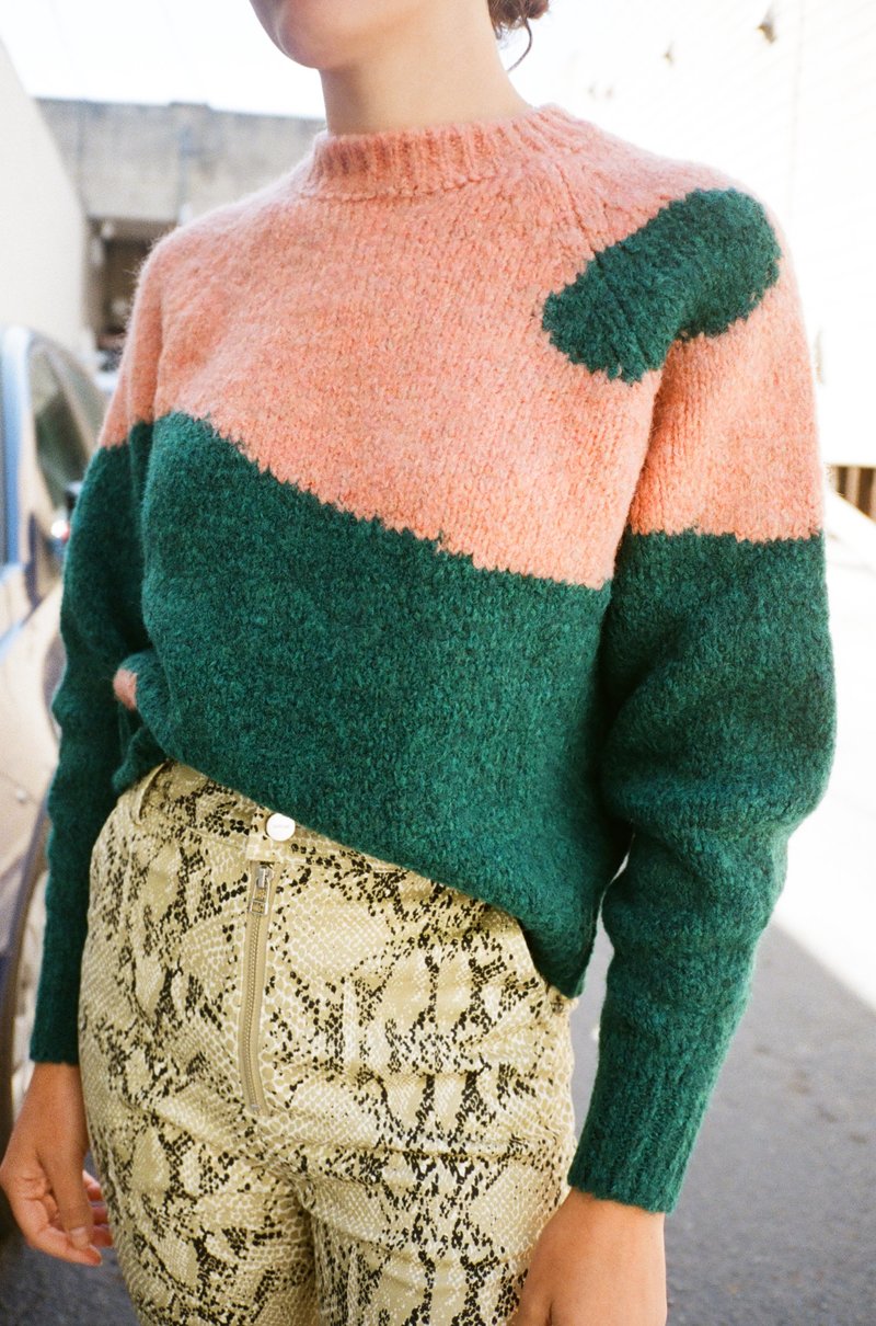 Paloma Wool Ying Yang Sweater - Green/Salmon | Garmentory