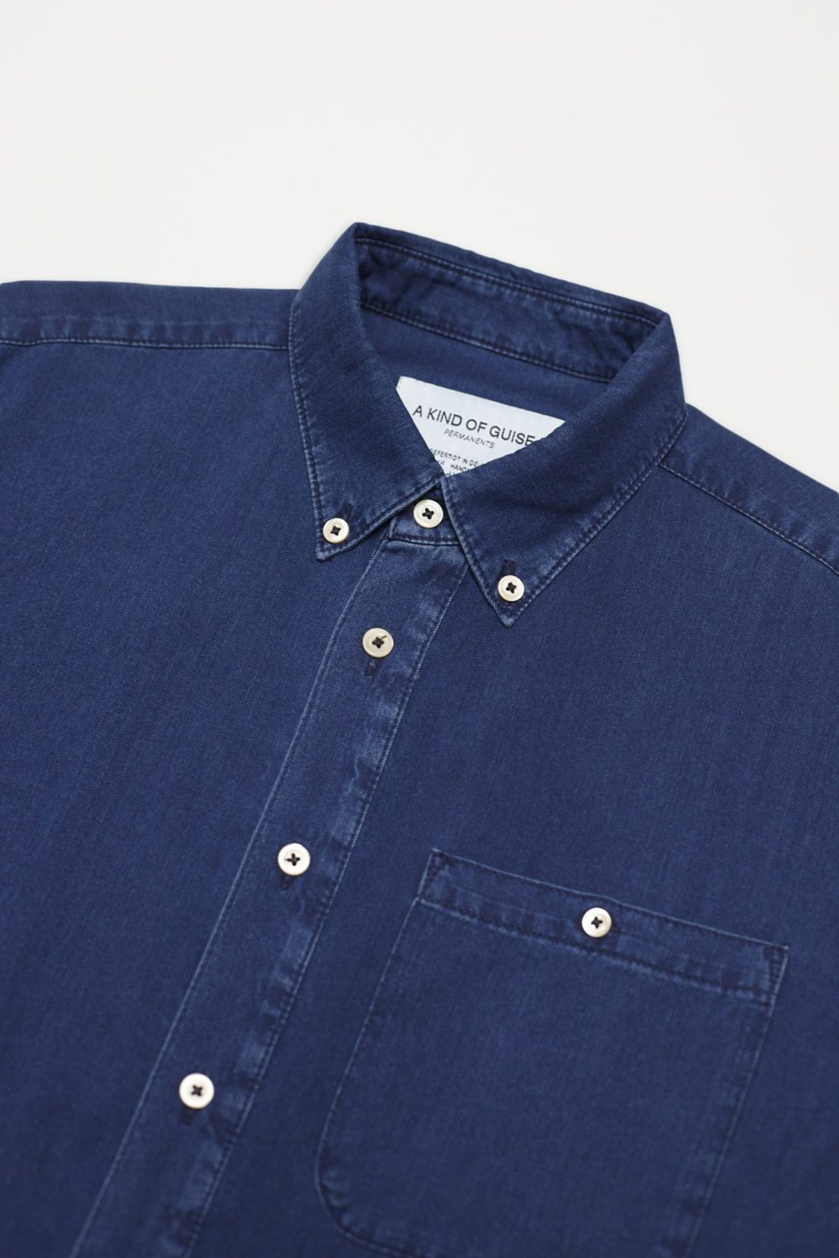 A Kind Of Guise Permanents Button Down Shirt - Washed Denim - Image 4 of 5