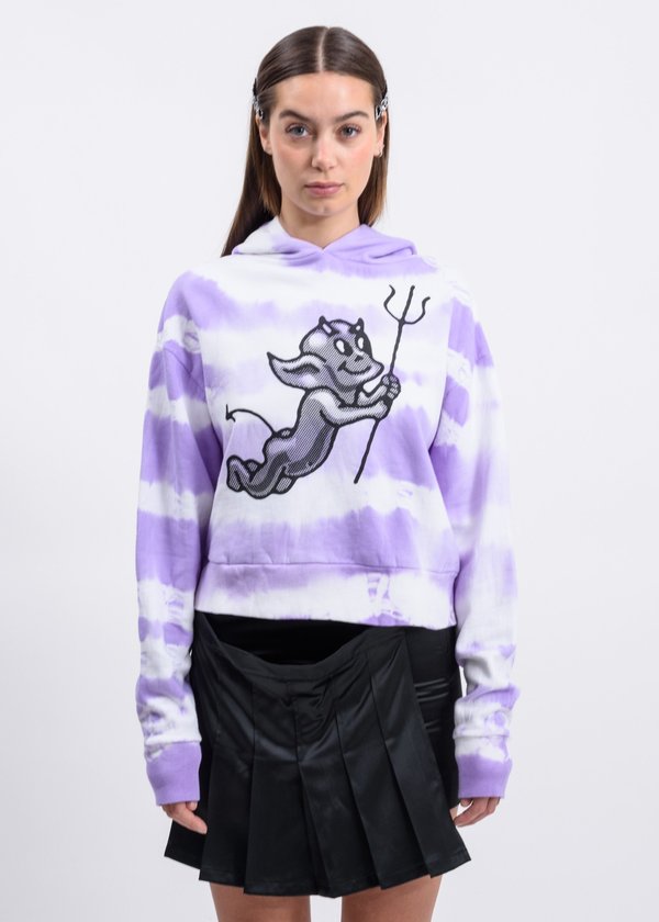 Ashley Williams Tie Dye Cherub Devil Hoodie - Lilac | Garmentory