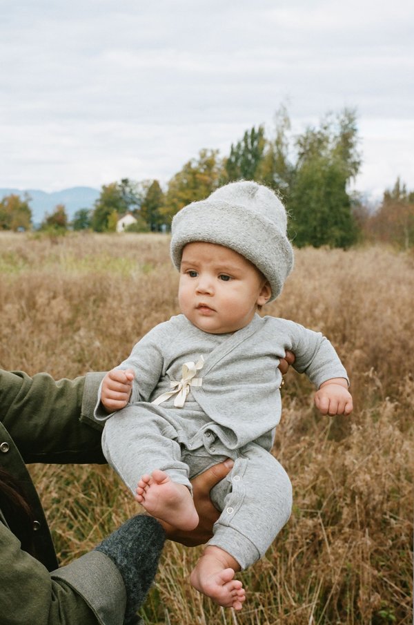 KIDS Petits Vilains Noé Wrap Onesie - Heather Grey KIDS Petits Vilains Noé Wrap Onesie - Heather Grey