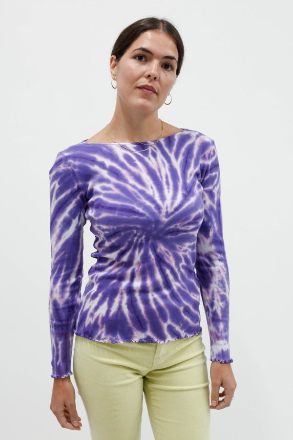 Paloma Wool Flor tie-dye long sleeve Top - Lilac | Garmentory