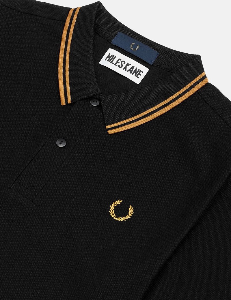 Fred Perry x Miles Kane Textured Pique Shirt - Black