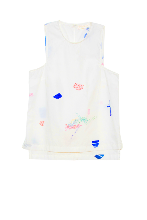 Square Arm Tank - Mending Print Square Arm Tank - Mending Print