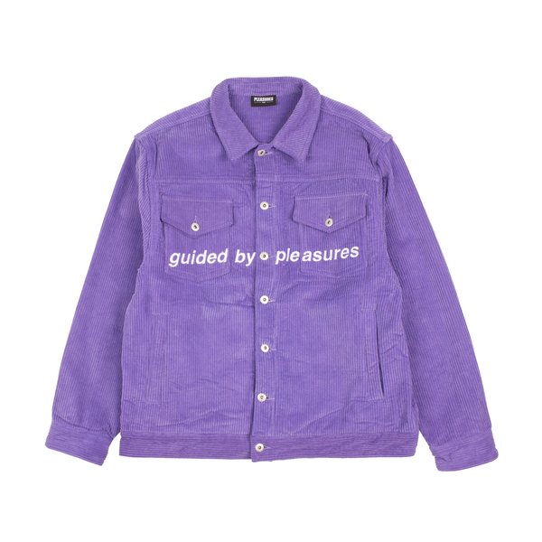 GUIDED CORDUROY TRUCKER JACKET - PURPLE 