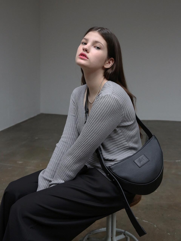 【SOFT SEOUL】 HALF MOON LEATHER MINI BAG [BLACK] SOFT SEOUL Half Moon Leather Bag - Black | Garmentory