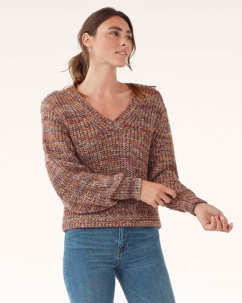 Splendid Briar V-Neck Sweater Marled Garmentory