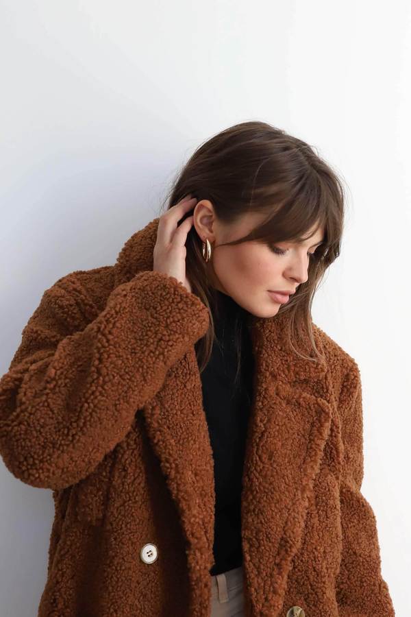 ASTR The Label Fuzzy Freddie Coat - Brown ASTR The Label Fuzzy Freddie Coat - Brown