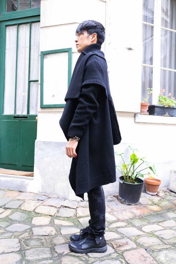 TAKAHIROMIYASHITA The Soloist. Two Way Knit Open Cardigan Poncho