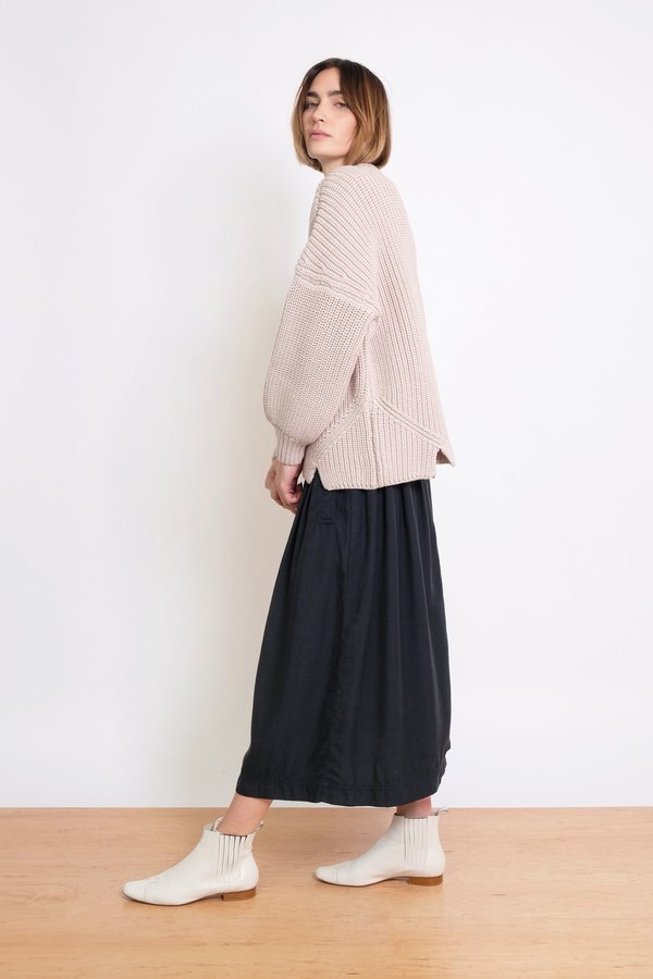 Micaela Greg Notched Hem Sweater - Chalk Micaela Greg Notched Hem Sweater - Chalk