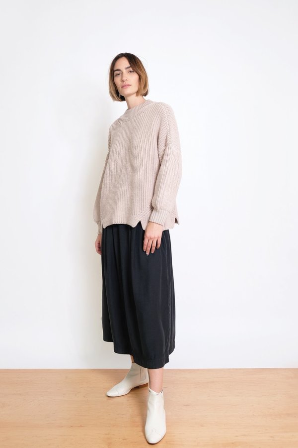 Micaela Greg Notched Hem Sweater - Chalk Micaela Greg Notched Hem Sweater - Chalk