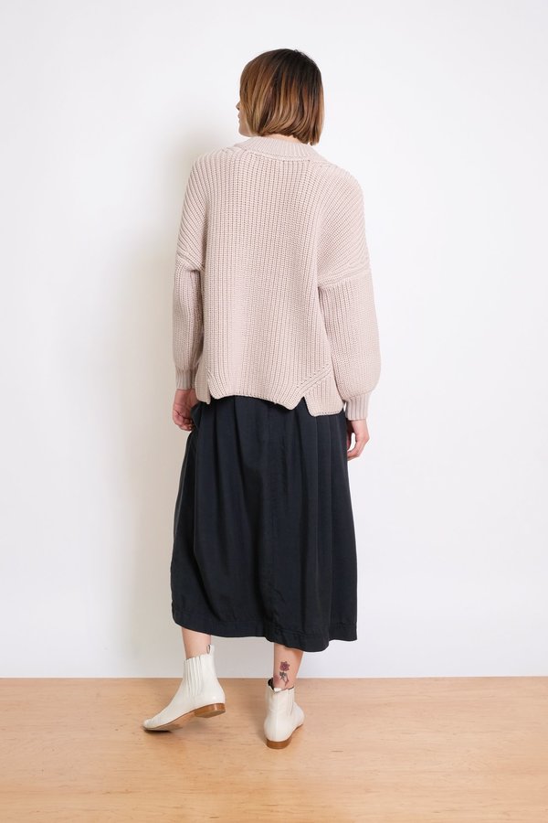 Micaela Greg Notched Hem Sweater - Chalk Micaela Greg Notched Hem Sweater - Chalk
