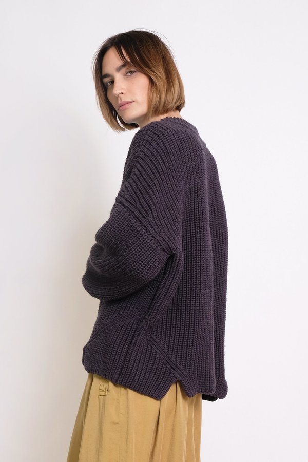 Micaela Greg Notched Hem Sweater - Lapis Micaela Greg Notched Hem Sweater - Lapis