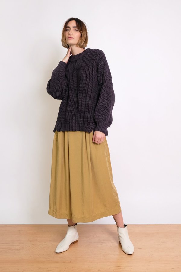 Micaela Greg Notched Hem Sweater - Lapis Micaela Greg Notched Hem Sweater - Lapis