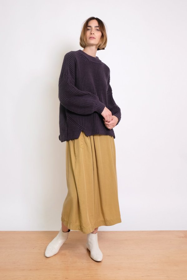 Micaela Greg Notched Hem Sweater - Lapis Micaela Greg Notched Hem Sweater - Lapis