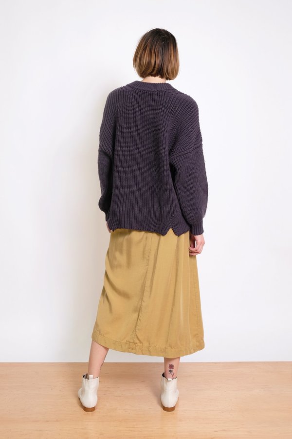 Micaela Greg Notched Hem Sweater - Lapis Micaela Greg Notched Hem Sweater - Lapis