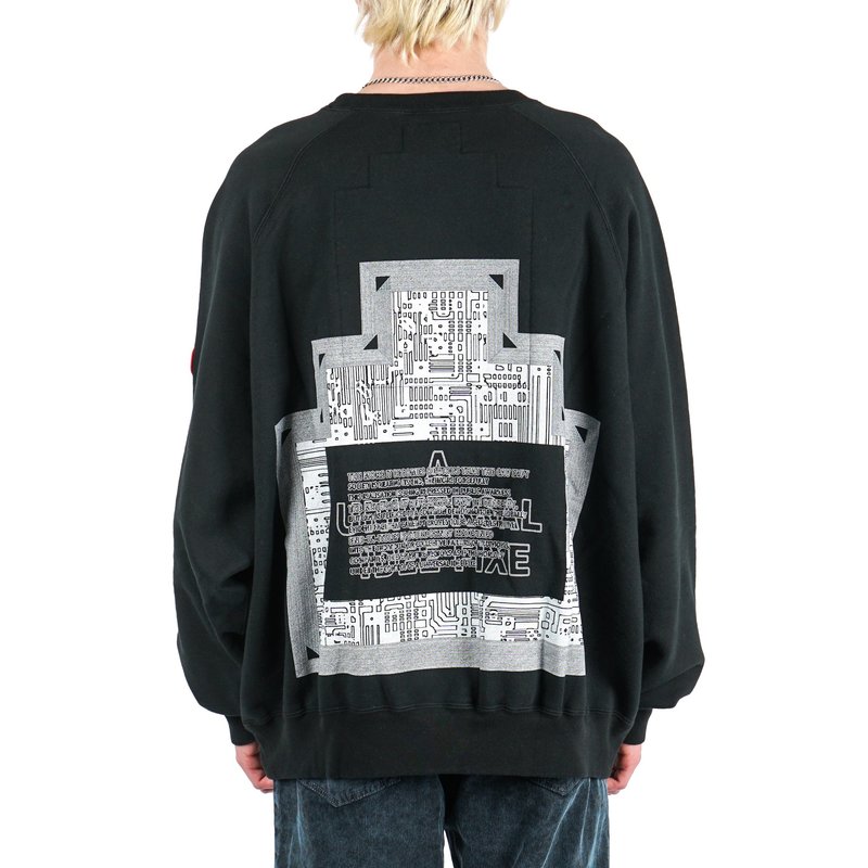 スウェット C.E cavempt IDEE FIXE BIG CREW NECK Cav Empt IDEE FIXE BIG CREW NECK - BLACK | Garmentory