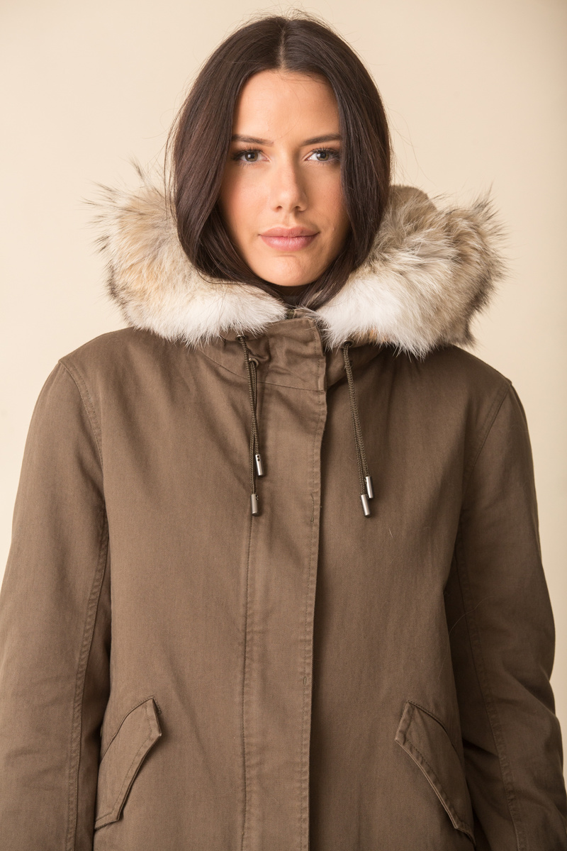 Yves Salomon Army Parka - Hunter Green/Natural | Garmentory