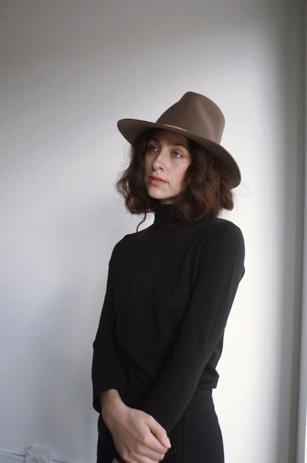 Brookes Boswell Wakefield Wool Felt Hat - Mink | Garmentory display picture 3