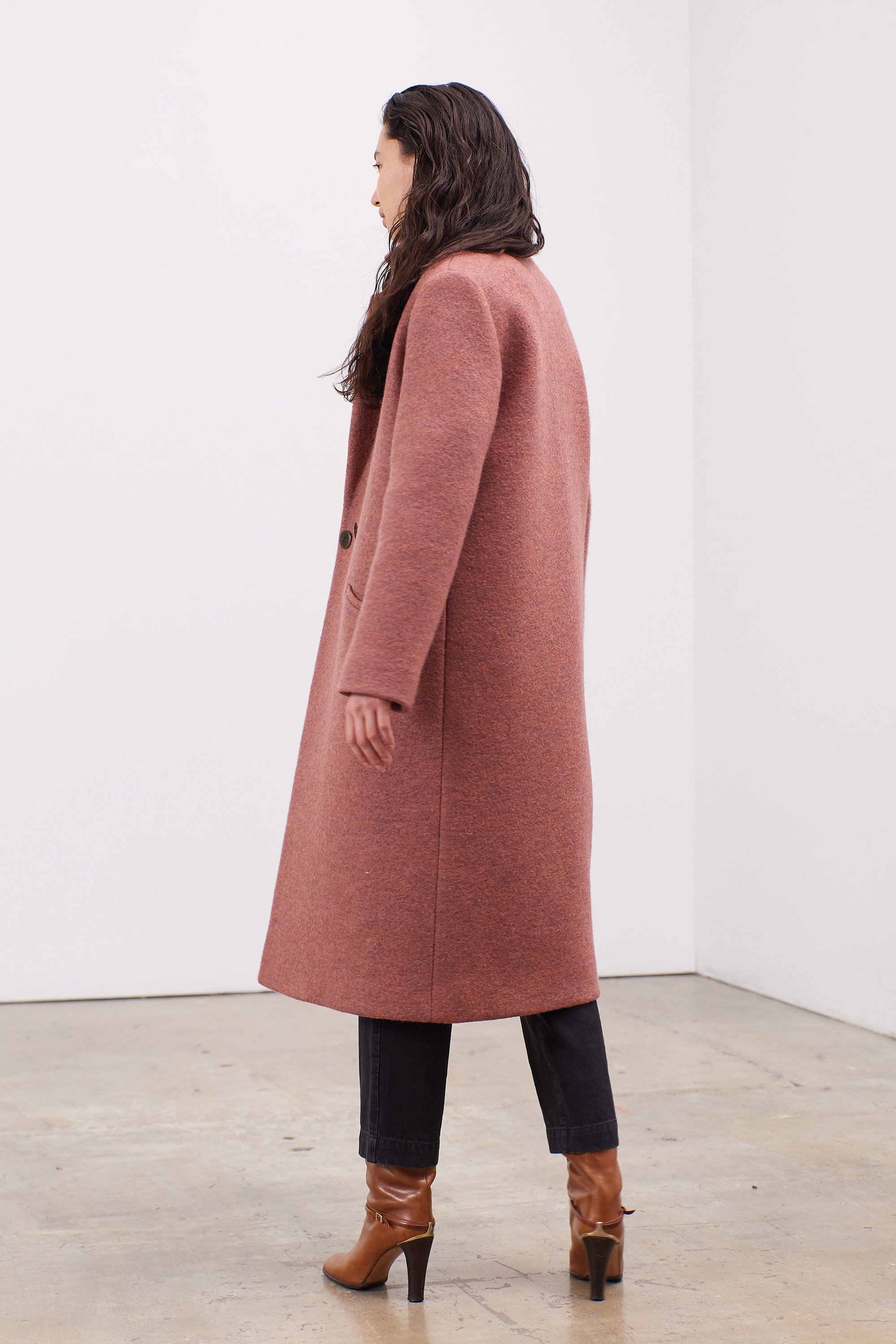 Mara Hoffman Dolores Boiled Wool Coat dusty rose Garmentory