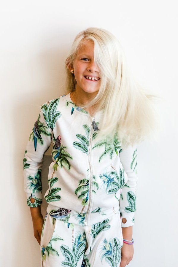 KIDS Munster Kids Tropic Bloom Bomber Jacket - Oatmeal Marle KIDS Munster Kids Tropic Bloom Bomber Jacket - Oatmeal Marle