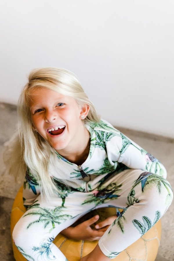 KIDS Munster Kids Tropic Bloom Bomber Jacket - Oatmeal Marle KIDS Munster Kids Tropic Bloom Bomber Jacket - Oatmeal Marle