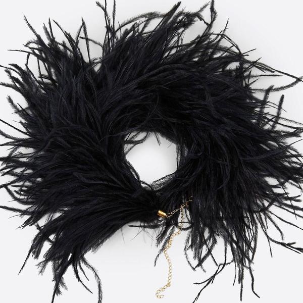 Rachel Comey Piuma Choker - Black Ostrich Feather