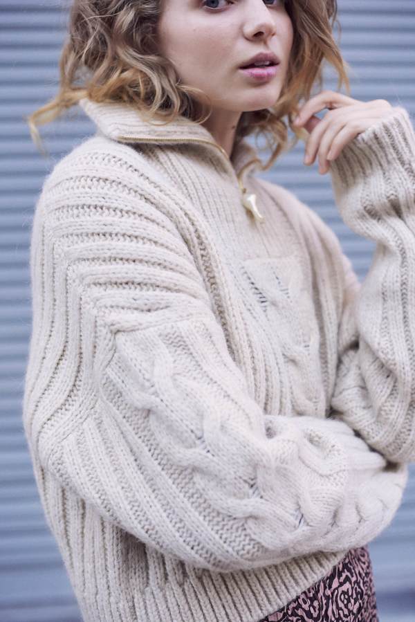 nanushka eria cable knit sweater