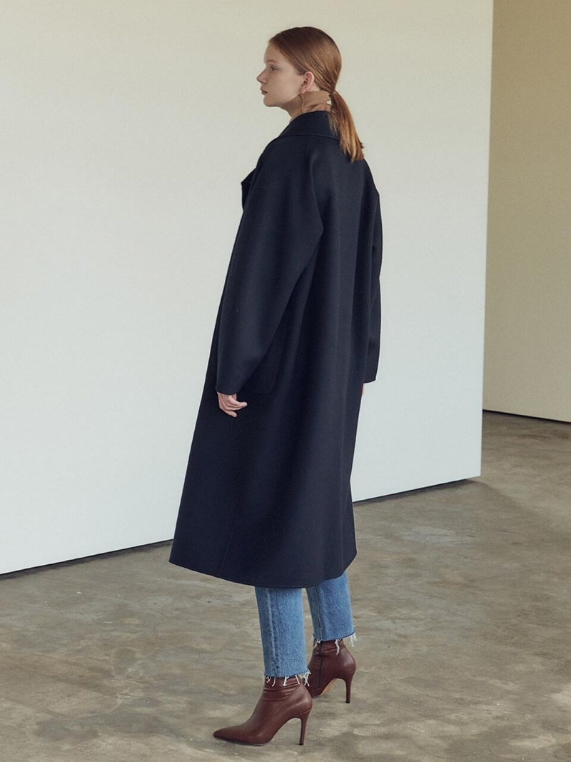 NILBY P|^|Double Handmade Coat-Long _Navy | Garmentory NILBY P|^|Double Handmade Coat-Long _Navy | Garmentory
