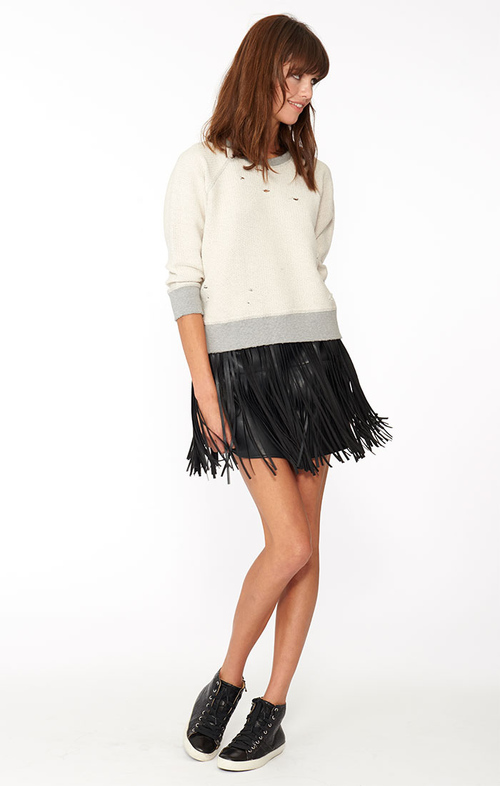 Philanthropy Clover Mini Fringe Skirt Philanthropy Clover Mini Fringe Skirt