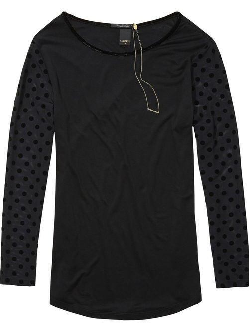 Sheer Polka Dot Sleeve Top Sheer Polka Dot Sleeve Top