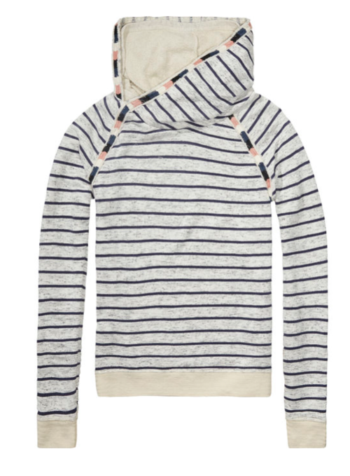 Embroidered Side Slit Hoodie Embroidered Side Slit Hoodie