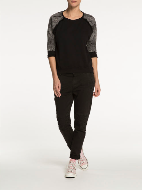 Embroidered Sleeve Knit Top Embroidered Sleeve Knit Top
