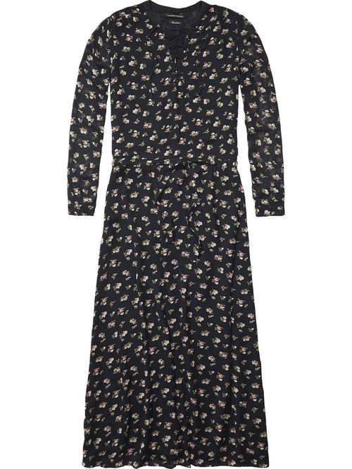 Vintage Floral Lace-up Dress Vintage Floral Lace-up Dress