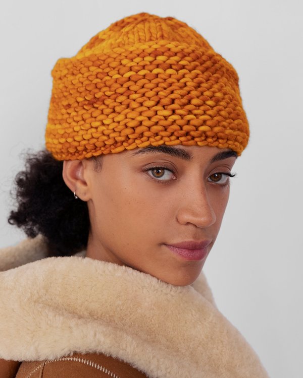 Clyde Knit Cossack hat - Marigold Clyde Knit Cossack hat - Marigold