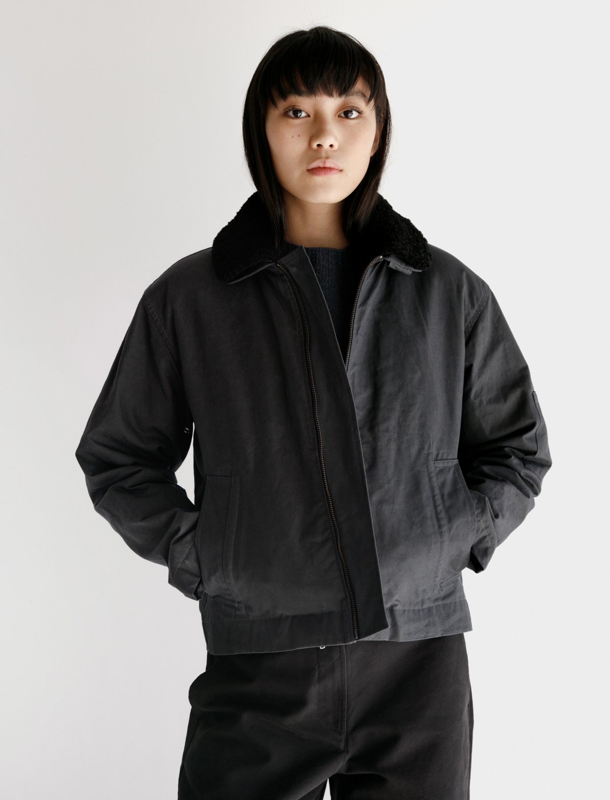 ジャケット・アウター MARGARET HOWELL PROOFED COTTON COATING Margaret Howell Cropped Worker Dense Cotton Drill jacket