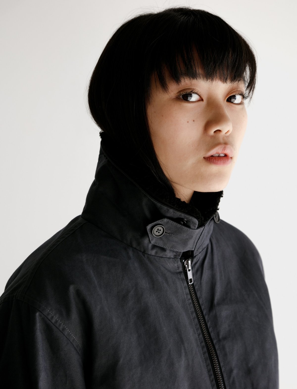 Margaret Howell Marine Waxed Cotton Jacket - Charcoal