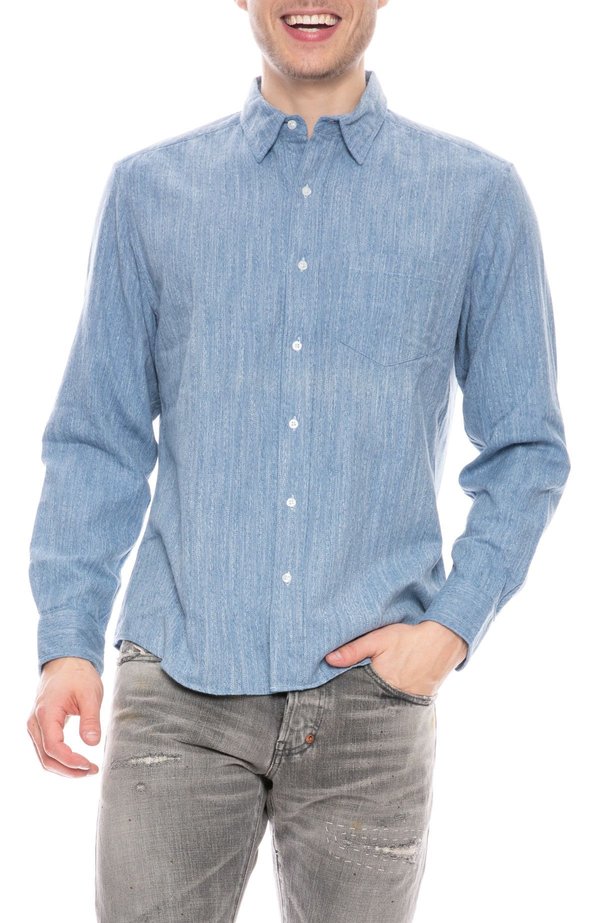 Frank & Eileen Don Heathered Flannel Shirt - Blue Melange Frank & Eileen Don Heathered Flannel Shirt - Blue Melange