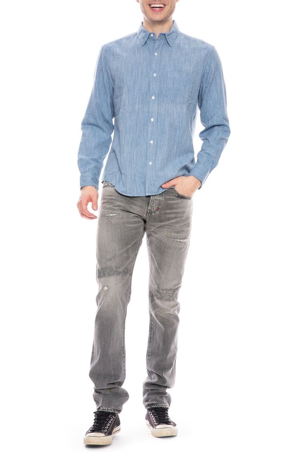 Frank & Eileen Don Heathered Flannel Shirt - Blue Melange Frank & Eileen Don Heathered Flannel Shirt - Blue Melange
