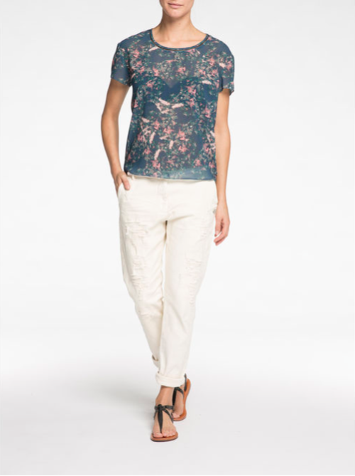 Sheer Floral Splatter Tee Sheer Floral Splatter Tee