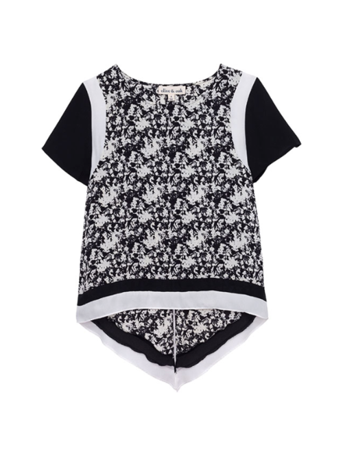 Split Back Splatter Print Tee Split Back Splatter Print Tee