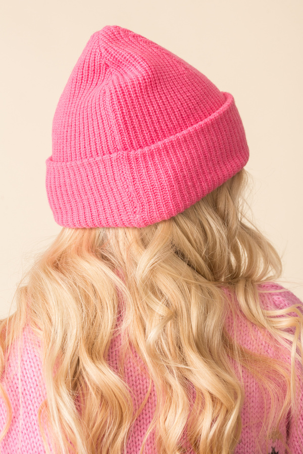 Ganni Knit Hat - Hot Pink | Garmentory