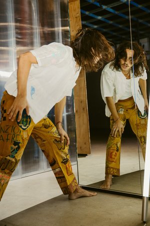 Bode Hand Drawn Senior Cords Trouser - Corn Yellow Bode Hand Drawn Senior Cords Trouser - Corn Yellow
