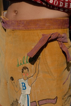 Bode Hand Drawn Senior Cords Trouser - Corn Yellow Bode Hand Drawn Senior Cords Trouser - Corn Yellow