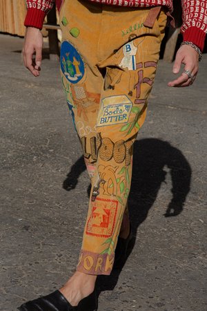 Bode Hand Drawn Senior Cords Trouser - Corn Yellow Bode Hand Drawn Senior Cords Trouser - Corn Yellow