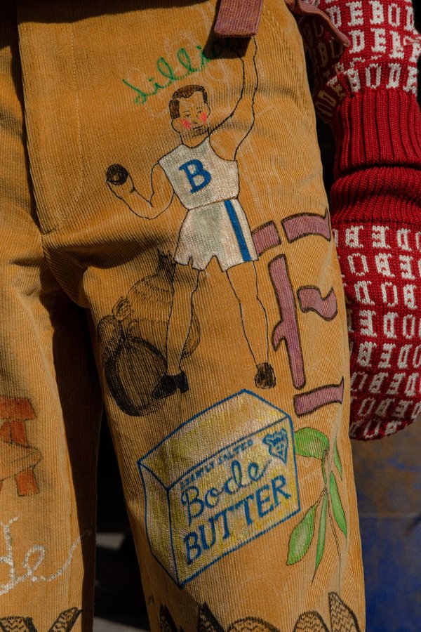 Bode Hand Drawn Senior Cords Trouser - Corn Yellow | Garmentory