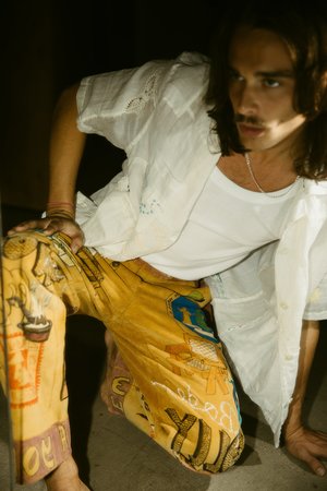 Bode Hand Drawn Senior Cords Trouser - Corn Yellow Bode Hand Drawn Senior Cords Trouser - Corn Yellow