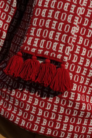 Bode Signature Knit Sweater - Red Bode Signature Knit Sweater - Red