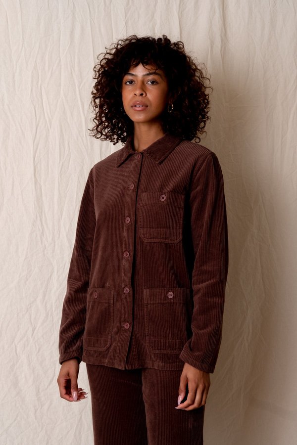 GIGI JACKET IN CHOCOLATE CORDUROY 